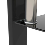 Mesa de centro rectangular de cristal negro, 2 niveles, para 1 persona