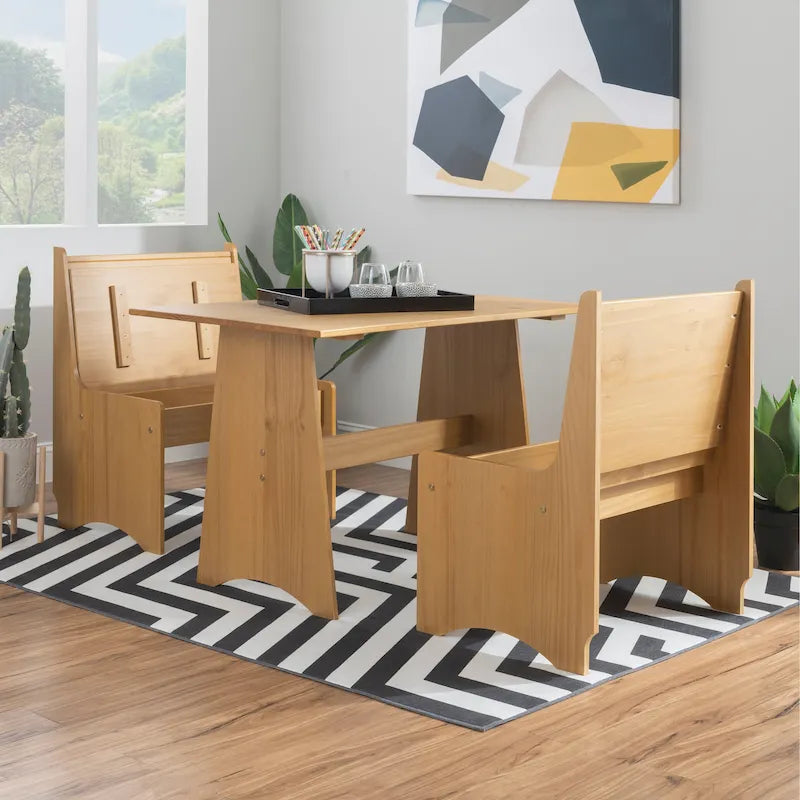 Mesa de comedor rectangular Honey Brown / White Farmhouse, 4 asientos