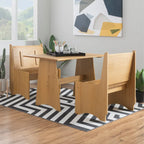Mesa de comedor rectangular Honey Brown / White Farmhouse, 4 asientos
