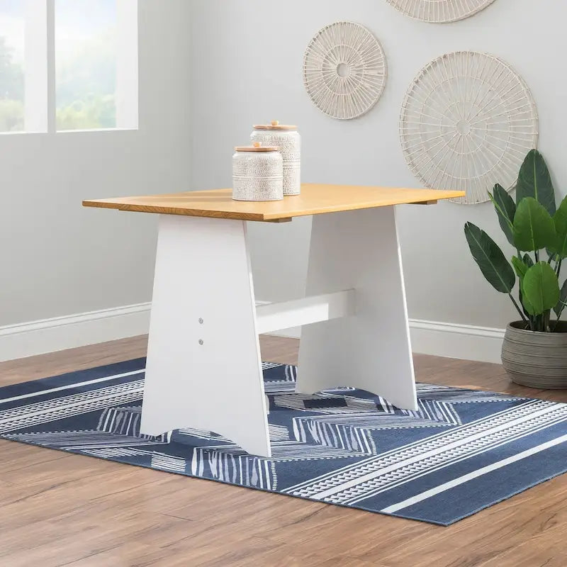 Mesa de comedor rectangular Honey Brown / White Farmhouse, 4 asientos