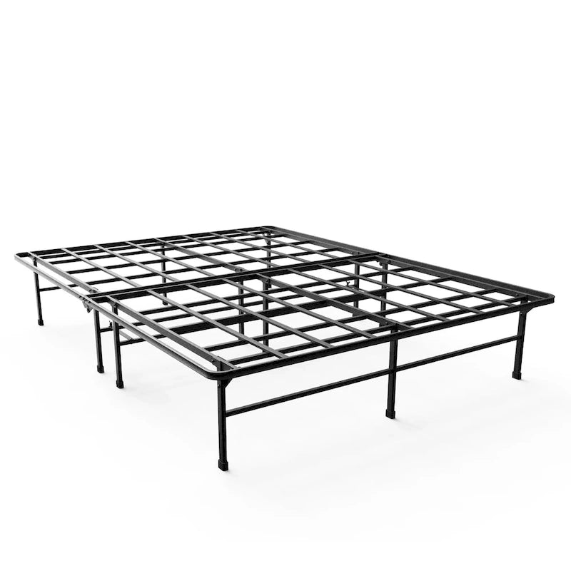 Estructura de cama de plataforma de acero negro, resistente, 1–2 personas