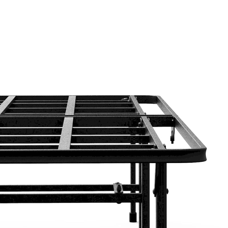 Estructura de cama de plataforma de acero negro, resistente, 1–2 personas
