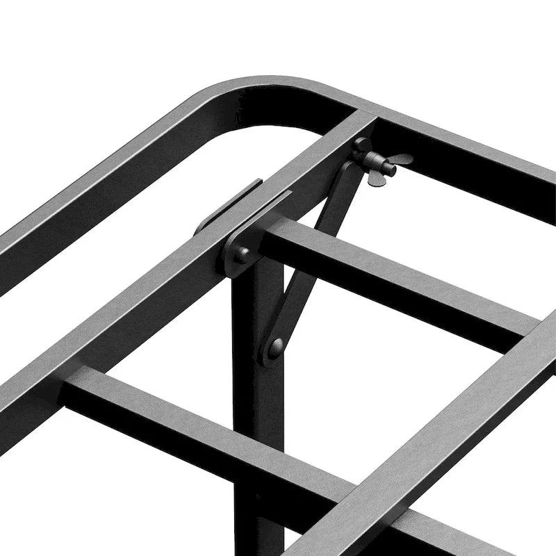 Estructura de cama de plataforma de acero negro, resistente, 1–2 personas