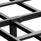 Estructura de cama de plataforma de acero negro, resistente, 1–2 personas