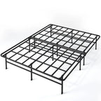 Estructura de cama de plataforma de acero negro, resistente, 1–2 personas
