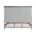 Cama King con paneles Lino envejecido y Taupe polvoriento