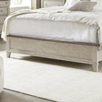 Cama King con paneles Lino envejecido y Taupe polvoriento