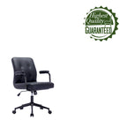 Silla de oficina de cuero sintético para la parte media de la espalda, marrón/blanca/negra, individual