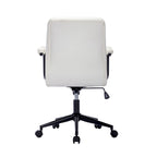 Silla de oficina de cuero sintético para la parte media de la espalda, marrón/blanca/negra, individual