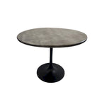 Mesa de comedor redonda con pedestal Elm / Antique Gold & Black, 4 asientos