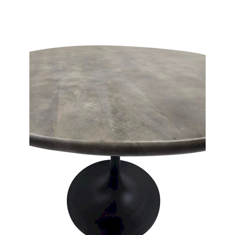 Mesa de comedor redonda con pedestal Elm / Antique Gold & Black, 4 asientos