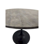 Mesa de comedor redonda con pedestal Elm / Antique Gold & Black, 4 asientos