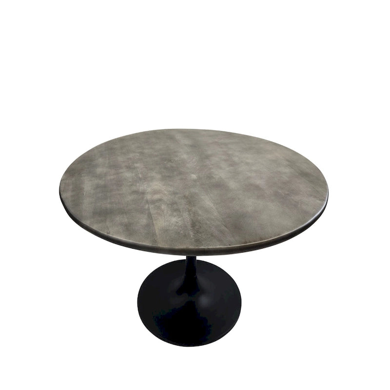 Mesa de comedor redonda con pedestal Elm / Antique Gold & Black, 4 asientos