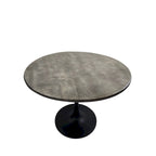 Mesa de comedor redonda con pedestal Elm / Antique Gold & Black, 4 asientos