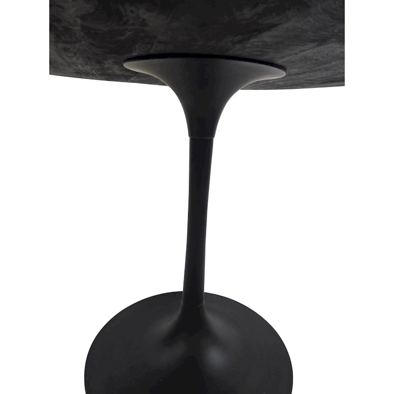 Mesa de comedor redonda con pedestal Elm / Antique Gold & Black, 4 asientos