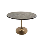 Mesa de comedor redonda con pedestal Elm / Antique Gold & Black, 4 asientos