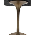 Mesa de comedor redonda con pedestal Elm / Antique Gold & Black, 4 asientos