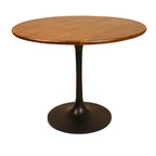 Mesa de comedor redonda con pedestal Elm / Antique Gold & Black, 4 asientos