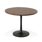 Mesa de comedor redonda con pedestal Elm / Antique Gold & Black, 4 asientos