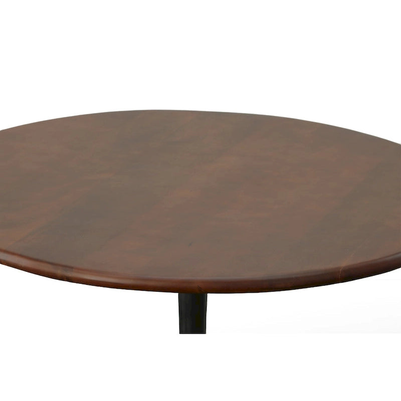 Mesa de comedor redonda con pedestal Elm / Antique Gold & Black, 4 asientos