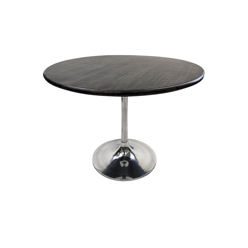Mesa de comedor redonda con pedestal Elm / Antique Gold & Black, 4 asientos
