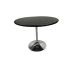 Mesa de comedor redonda con pedestal Elm / Antique Gold & Black, 4 asientos