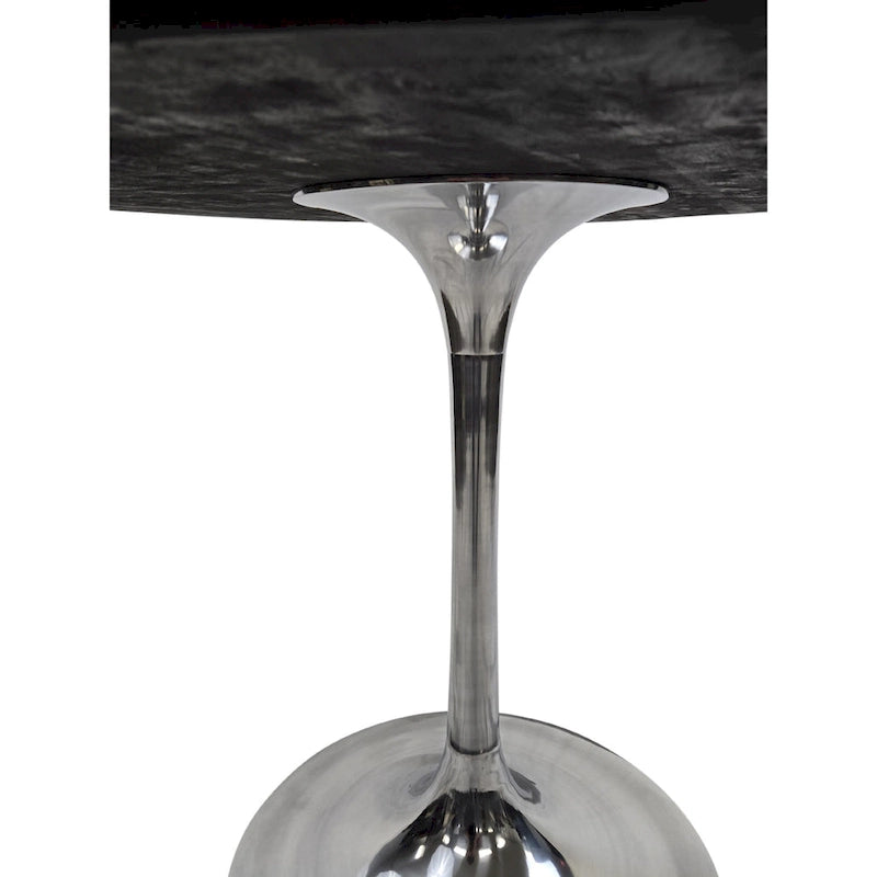 Mesa de comedor redonda con pedestal Elm / Antique Gold & Black, 4 asientos