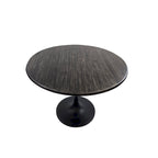 Mesa de comedor redonda con pedestal Elm / Antique Gold & Black, 4 asientos