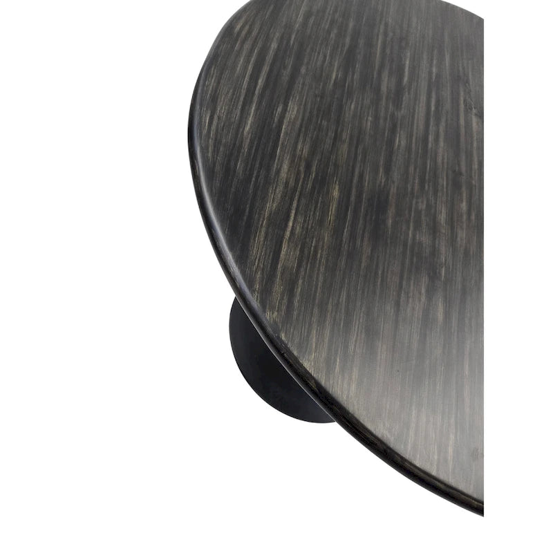 Mesa de comedor redonda con pedestal Elm / Antique Gold & Black, 4 asientos