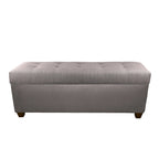 Banco de almacenamiento de lino con botones capitoné, Gris / Beige / Rojo-Gris / Azul Claro, para 1 persona