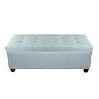 Banco de almacenamiento de lino con botones capitoné, Gris / Beige / Rojo-Gris / Azul Claro, para 1 persona