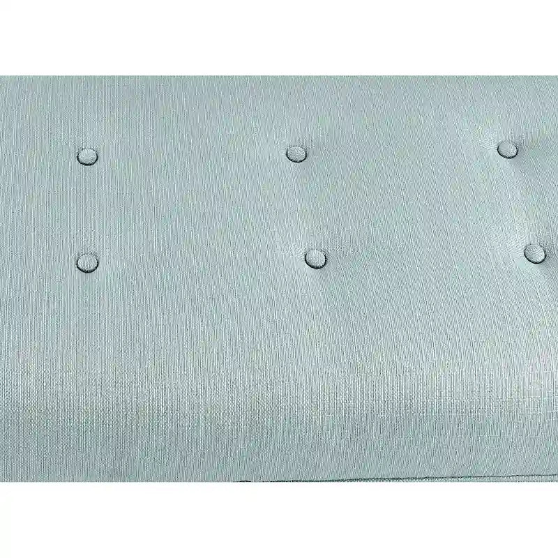 Banco de almacenamiento de lino con botones capitoné, Gris / Beige / Rojo-Gris / Azul Claro, para 1 persona