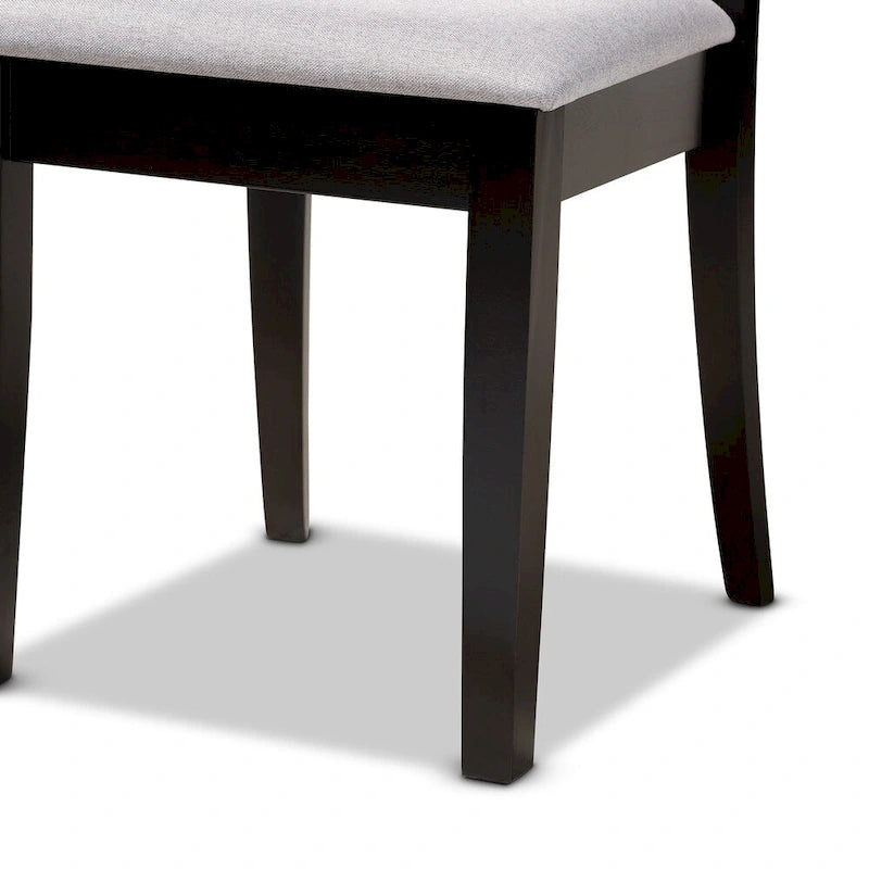 Juego de comedor rectangular gris, 6 plazas