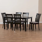 Juego de comedor rectangular gris, 6 plazas