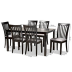 Juego de comedor rectangular gris, 6 plazas
