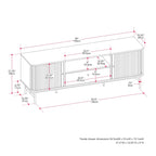 Mueble de TV marrón con puertas correderas de persiana y cajón, apto para televisores de hasta 75"