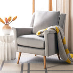 Sillón de Acento de Mediados de Siglo, Multicolor / Natural, 1 Asiento
