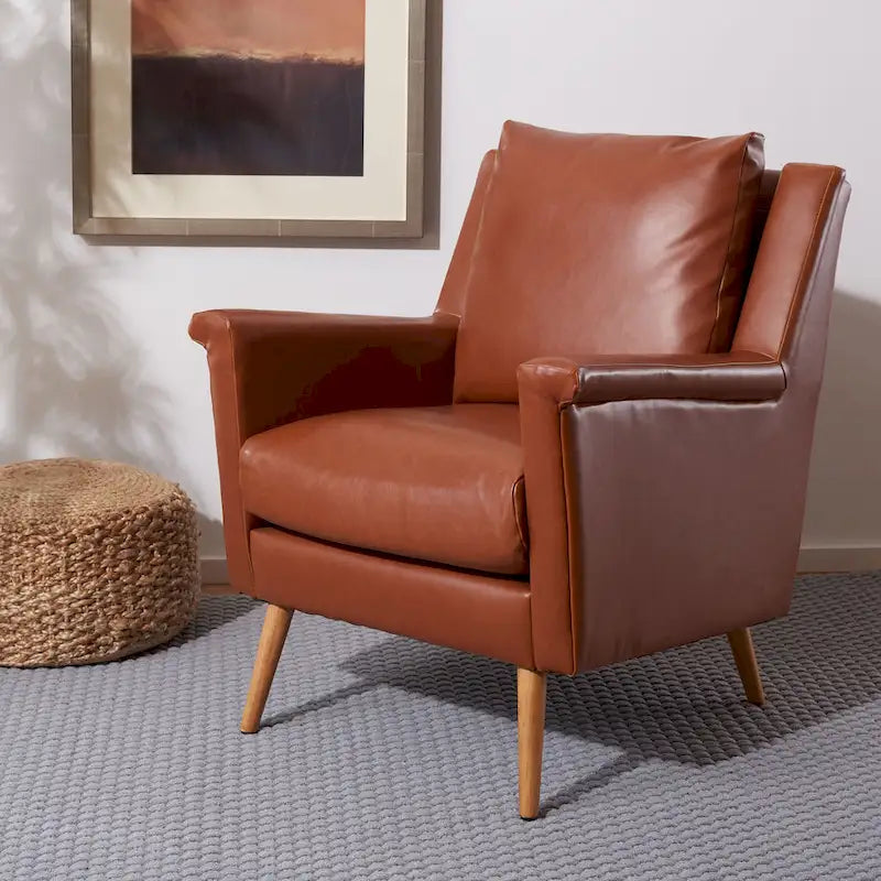 Sillón de Acento de Mediados de Siglo, Multicolor / Natural, 1 Asiento
