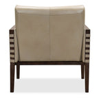Sillón tapizado Carverdale de 79 cm de ancho, de cuero, color topo/gris, con estructura de madera – 1 asiento