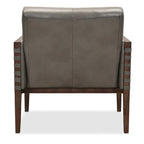Sillón tapizado Carverdale de 79 cm de ancho, de cuero, color topo/gris, con estructura de madera – 1 asiento
