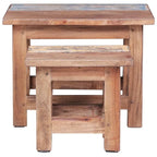 Mesas Auxiliares Nido de Madera Marrón, Juego de 2