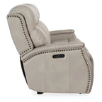 Sofá reclinable eléctrico de cuero Sahara Sand / Sahara Ash, 78", 2-3 plazas
