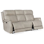 Sofá reclinable eléctrico de cuero Sahara Sand / Sahara Ash, 78", 2-3 plazas