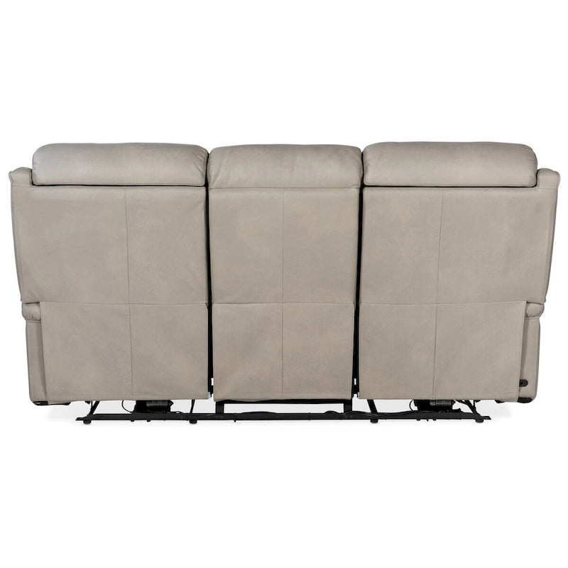 Sofá reclinable eléctrico de cuero Sahara Sand / Sahara Ash, 78", 2-3 plazas