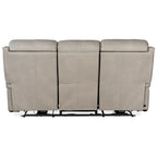 Sofá reclinable eléctrico de cuero Sahara Sand / Sahara Ash, 78", 2-3 plazas