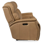 Sofá reclinable eléctrico de cuero Sahara Sand / Sahara Ash, 78", 2-3 plazas
