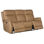 Sofá reclinable eléctrico de cuero Sahara Sand / Sahara Ash, 78", 2-3 plazas