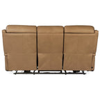 Sofá reclinable eléctrico de cuero Sahara Sand / Sahara Ash, 78", 2-3 plazas