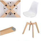 Silla de comedor con carcasa blanca, tapizada, juego de 4