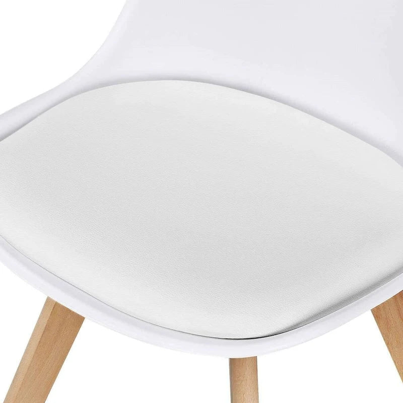 Silla de comedor con carcasa blanca, tapizada, juego de 4